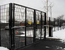 automatic swing gates in black